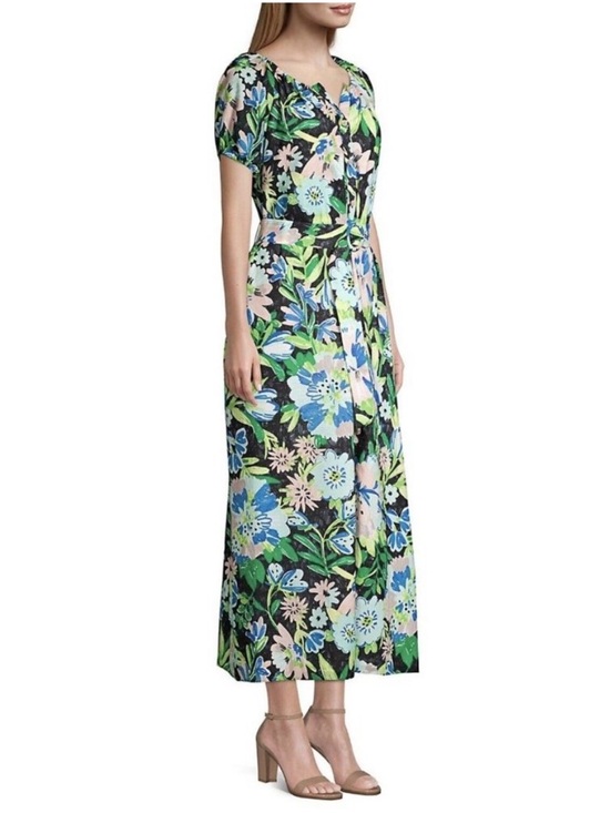 kate spade Dresses & Skirts - kate spade Black Floral Maxi Dress with Blue & Green Blooms